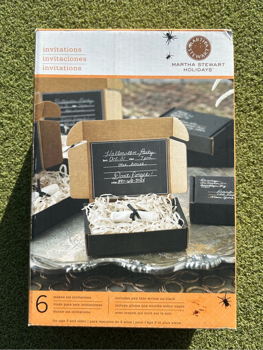 NIB Martha Stewart Halloween Invitation Kit, 6 Invitations